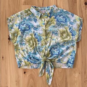 Carolyn Taylor Floral Vacation Sleeveless Top Size XL